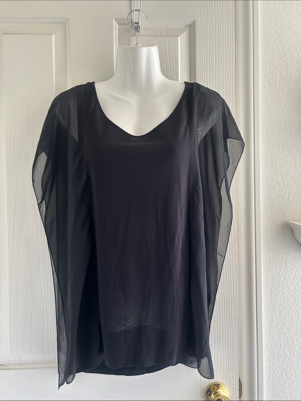 H&M Black Sheer Overlay Women's Top